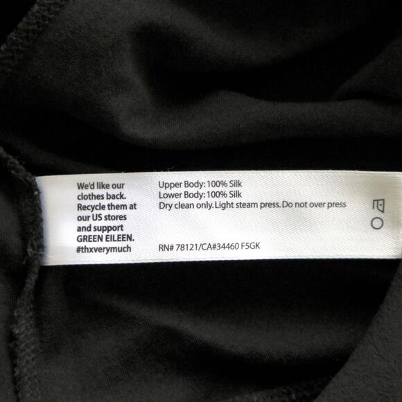 Eileen Fisher Size S Stretch Silk Jersey Bateau Neck Top Black - Picture 9 of 10
